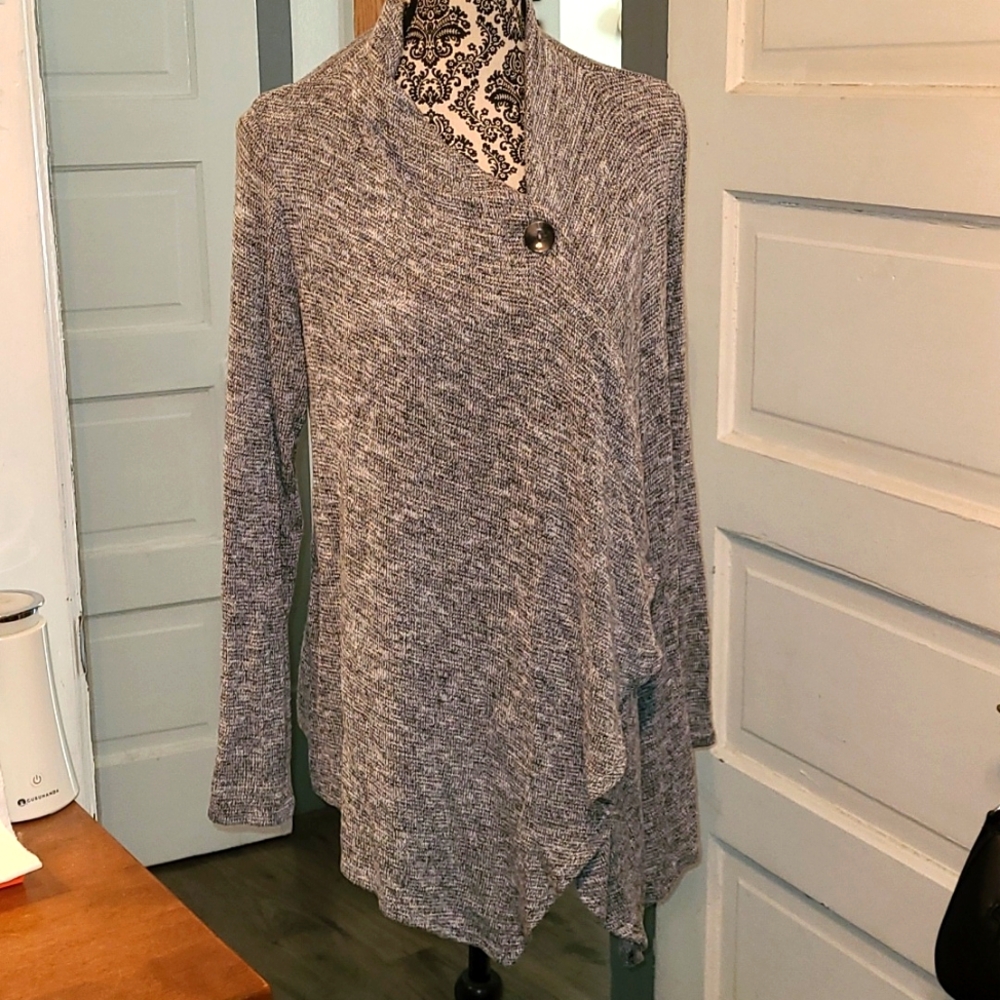 Single button front sweater wrap